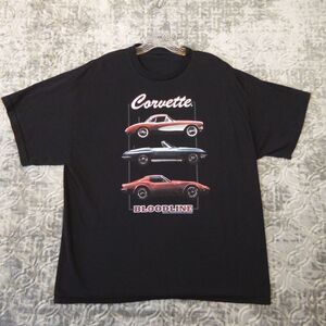 Vintage Corvette Bloodline Shirt Mens Extra Large XL Black Classic Car Dad
